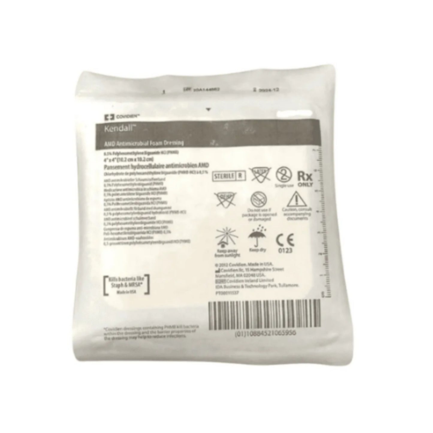 Espuma Antimicrobiana em Poliuretano com PHMB 0,5%  10,2cm x 10,2cm