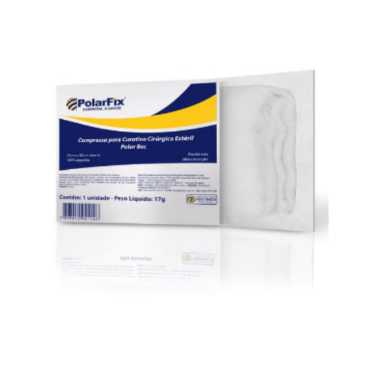 COMPRESSA ALGODONADA PARA CURATIVO CIRÚRGICO ESTÉRIL 15CM X 30CM